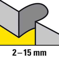 2 lista pile za fine zakrivljene rezove u mekom drvu debljine od 2 do 15 mm