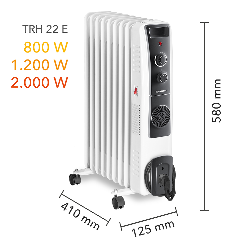 Uljni hladnjak TRH 22 E - dimenzije