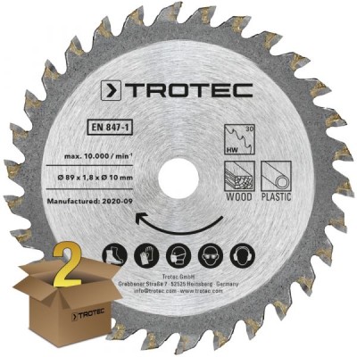 Zamjenski listovi kružne pile-set 3 TCT Ø 89 mm, 2 komada