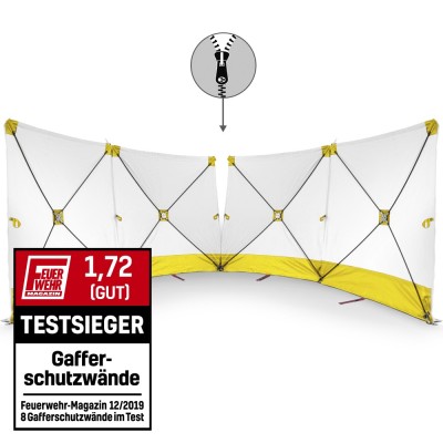 Zid za vizualnu zaštitu 4*180*180 djeljiv u sredini - žuti