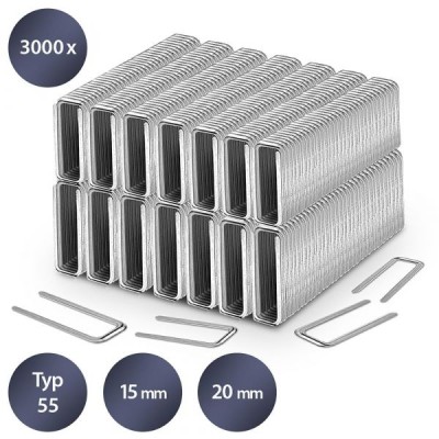Komplet umetaka za heftaricu tip 55, dužina 15-20 mm (3000 komada)